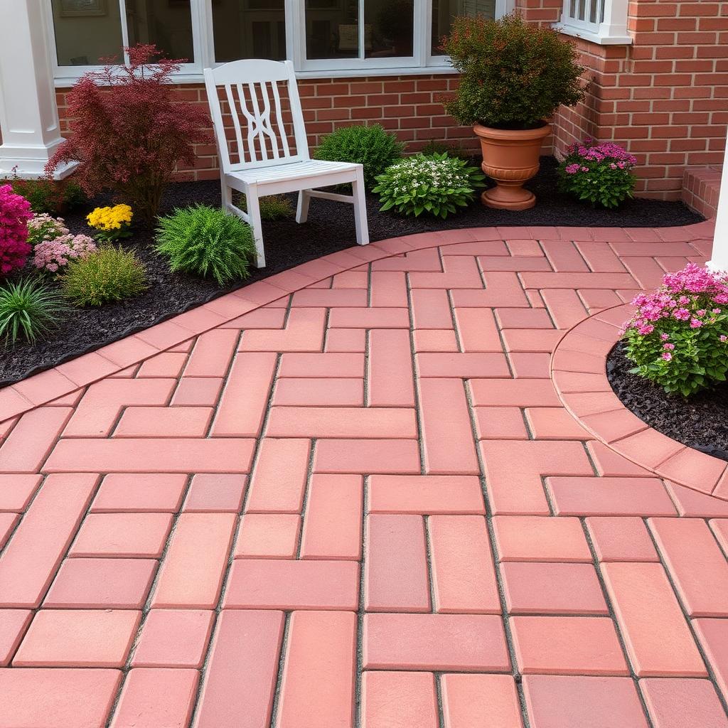 Belgard Holland Stone® paver in Autumn Rose — Classic Walkway color installed in Dallas–Fort Worth by Paverston