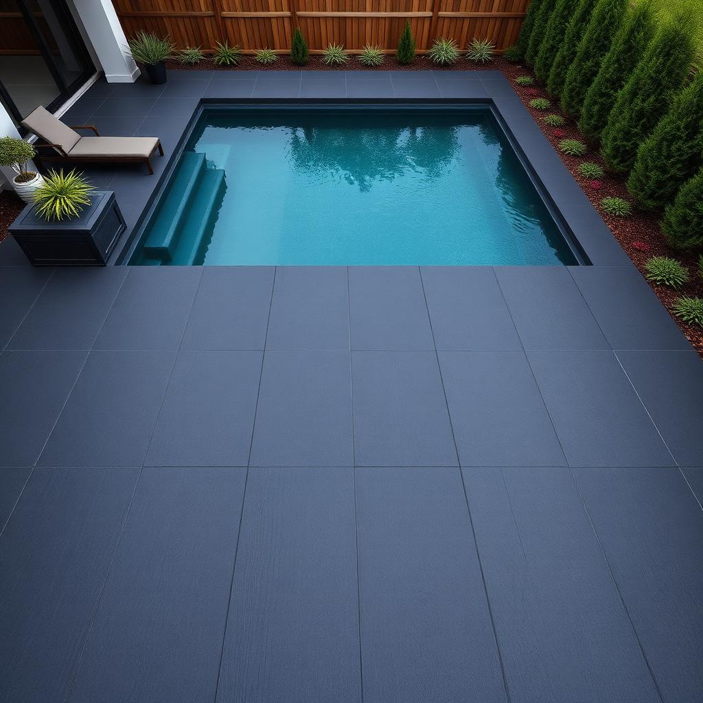 Belgard Urbana™ Slab paver in Graphite Black — Modern Pool Deck color installed in Dallas–Fort Worth by Paverston