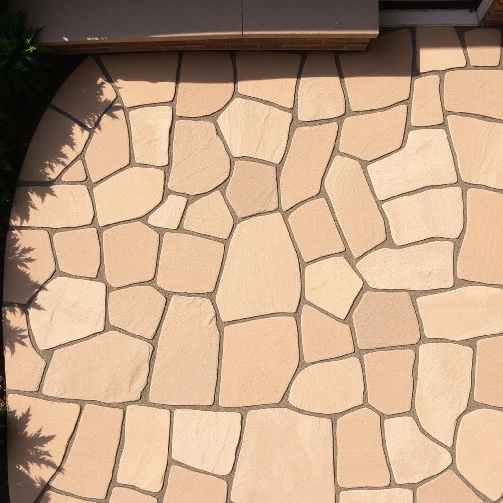 Belgard Mega-Arbel® paver in Fossil Beige — Flagstone Patio color installed in Dallas–Fort Worth by Paverston