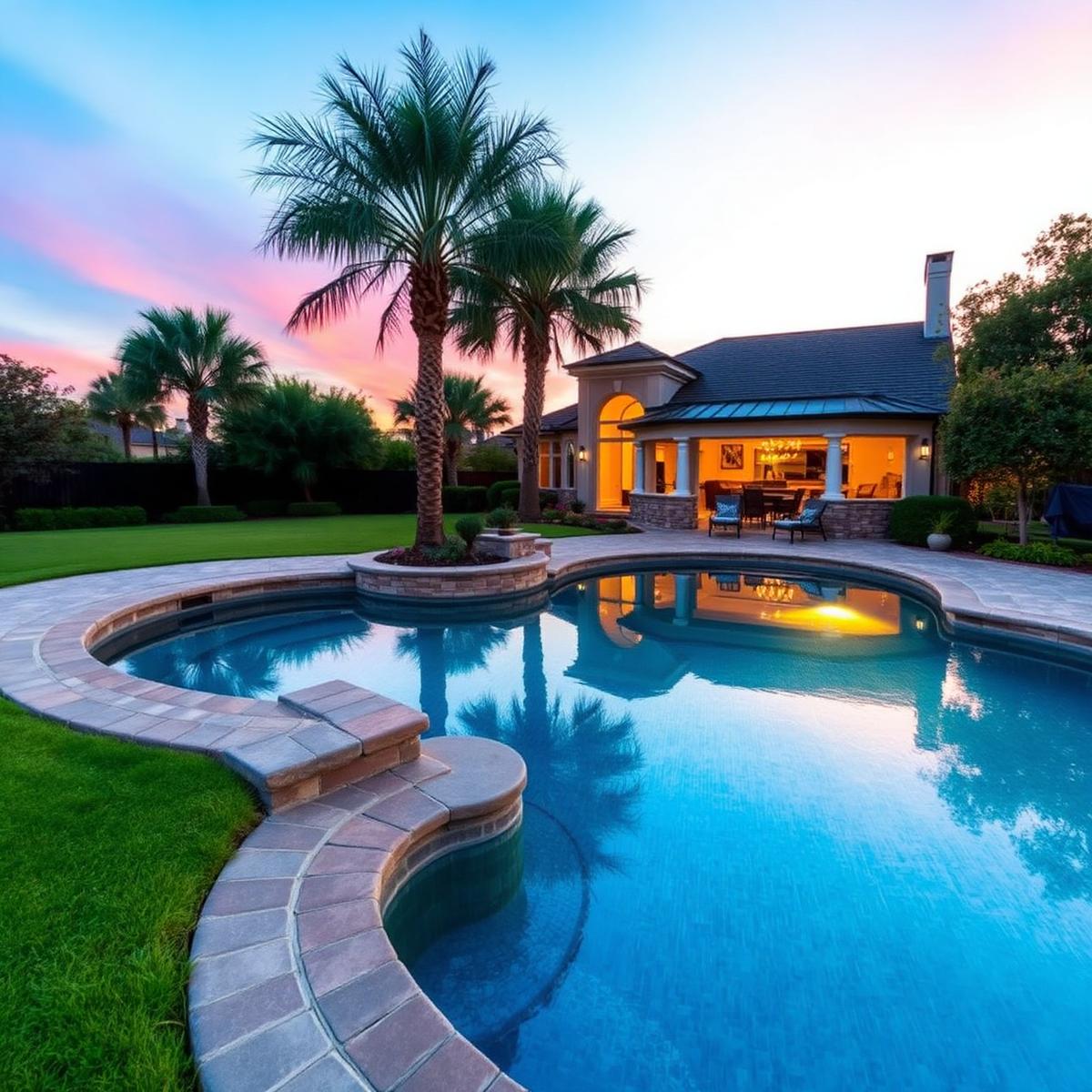 Modern paver pool deck built for Dallas Fort Worth outdoor living