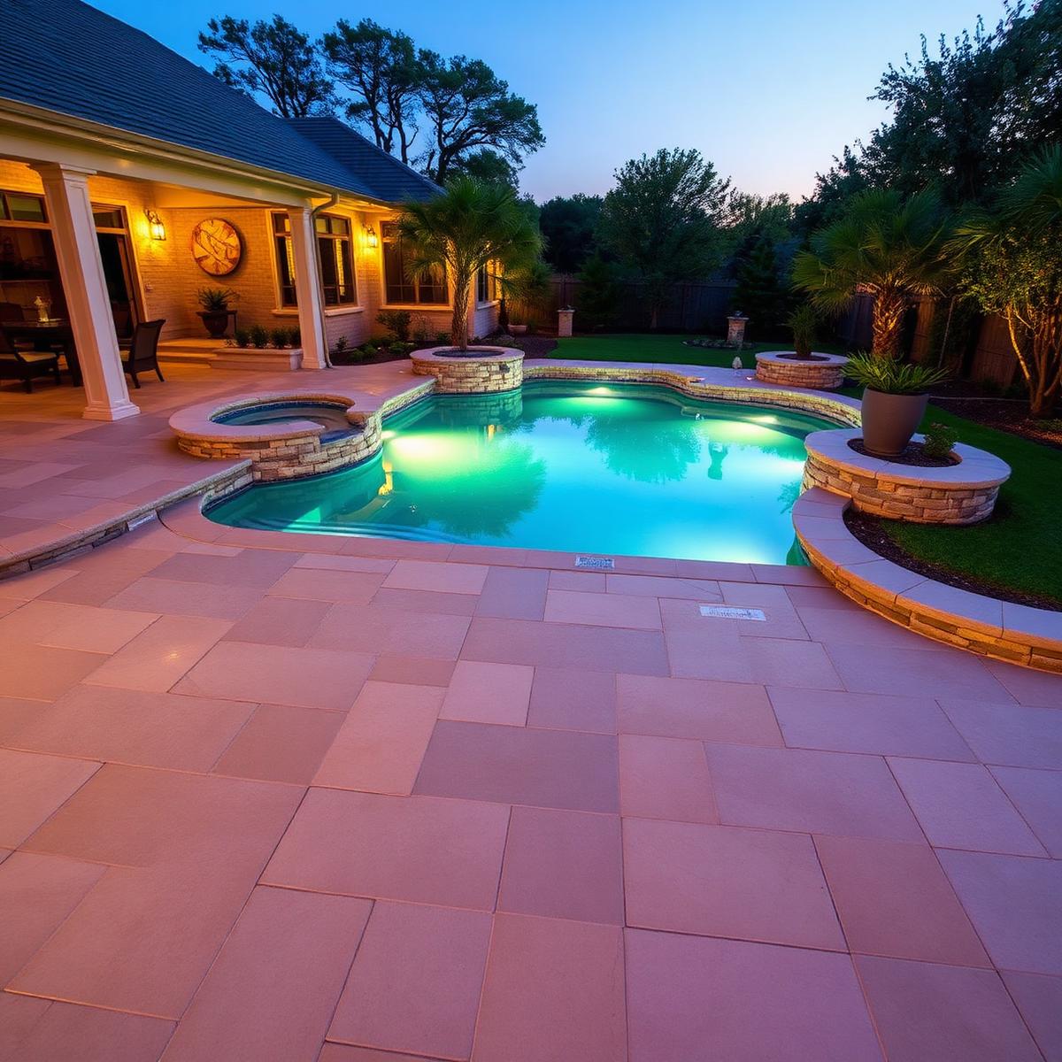 Modern paver pool deck built for Dallas Fort Worth outdoor living